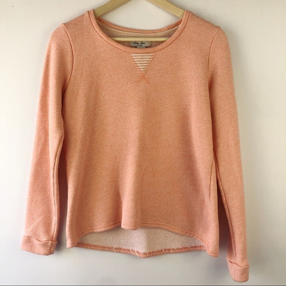 Lucky Brand Lucky Lotus Peach Crewneck Sweatshirt View 2